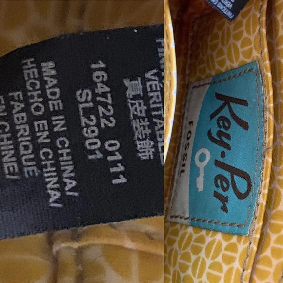 Fossil Key-Per Wristlet Wallet pink and mustard color - Picture 4 of 14